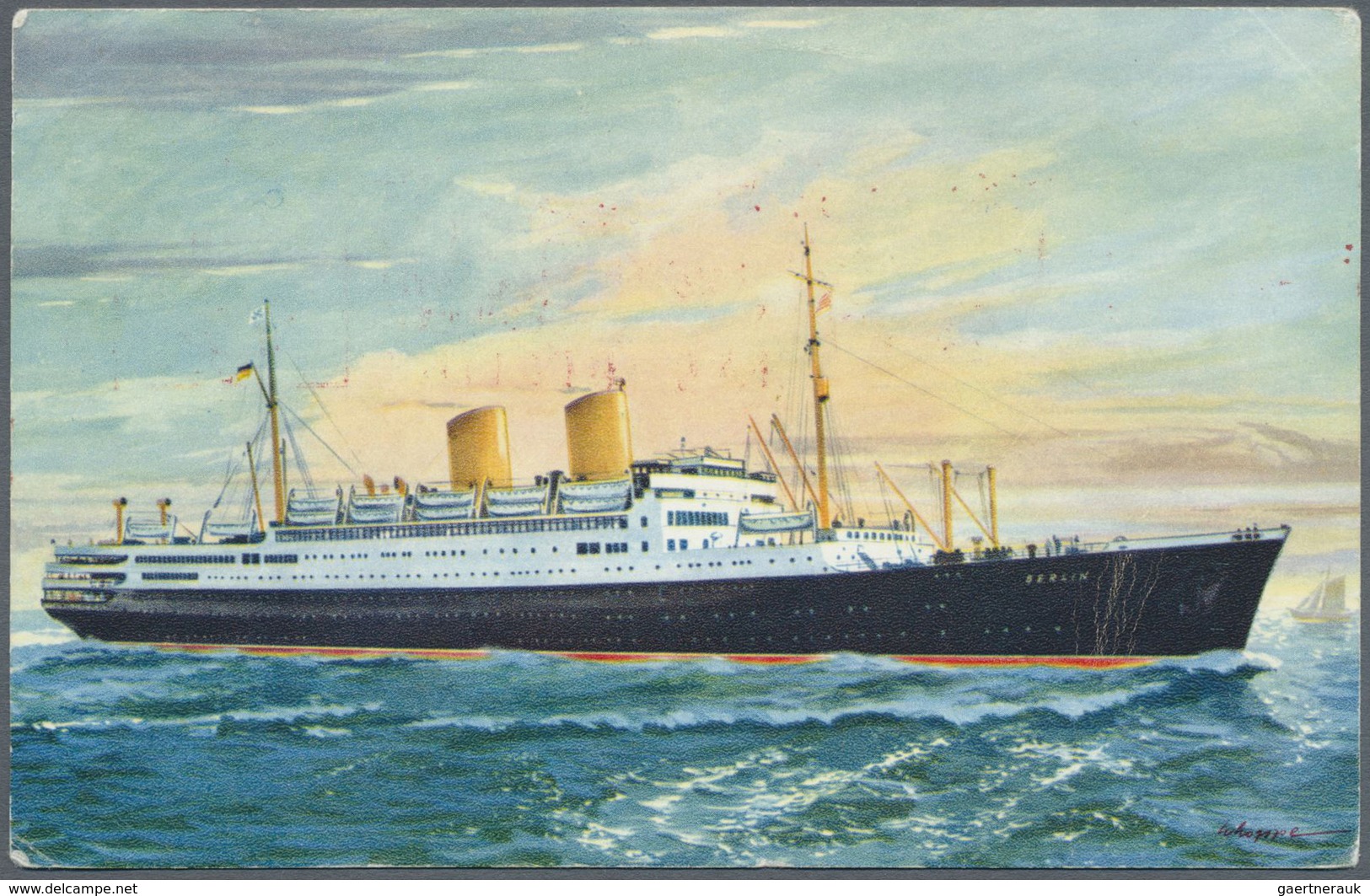 Schiffspost Deutschland: 1956: MS BERLIN Norddeutscher Lloyd Bremen -> New York, 20.06.1956, Absende - Brieven En Documenten