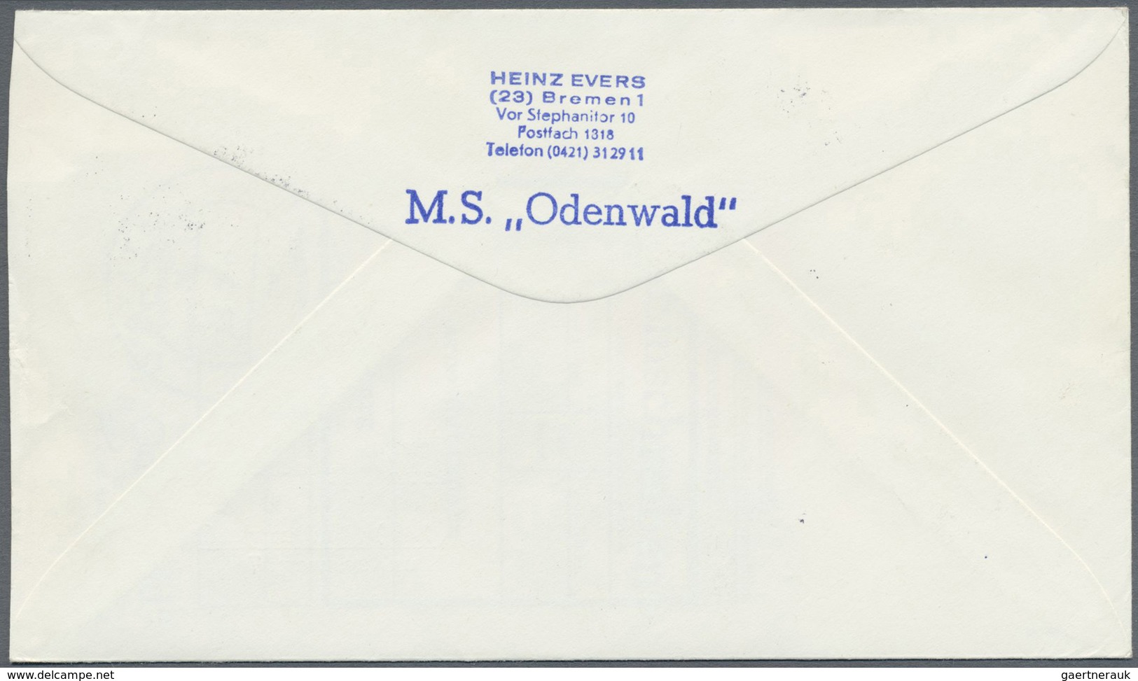 Br Schiffspost Deutschland: 1962: MS ODENWALD HAPAG, 9.4.1962 Sauber Auf Einschreibbrief Mit Einlieferu - Brieven En Documenten