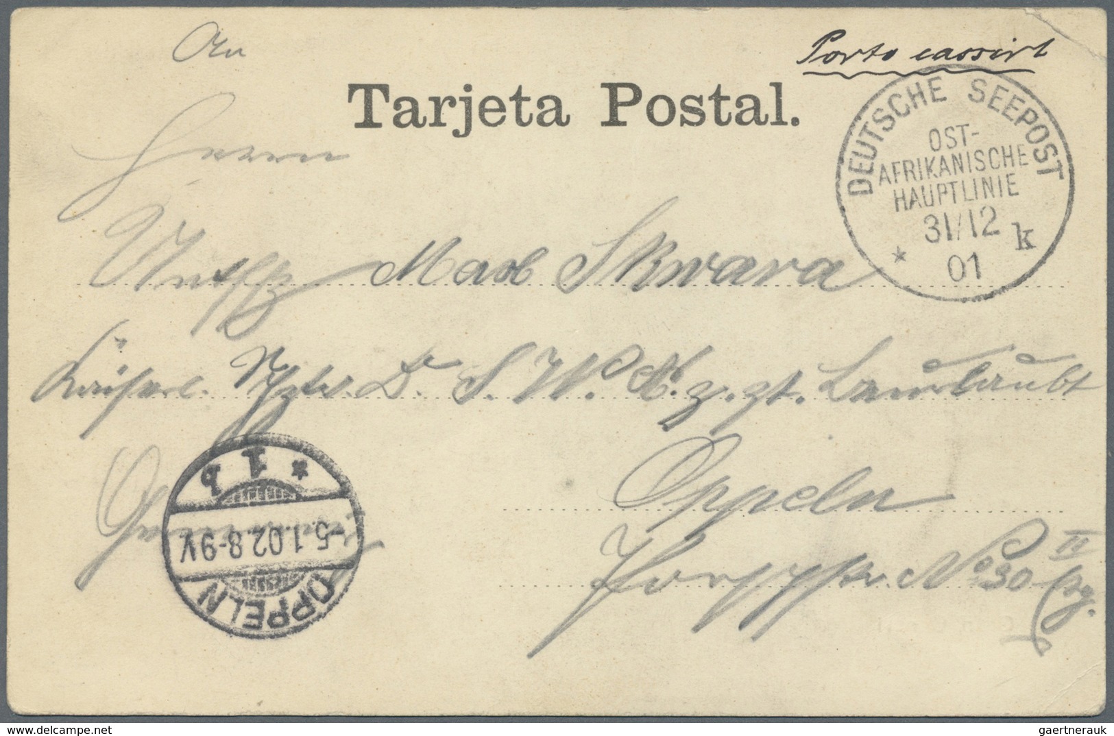 Br Deutsche Schiffspost Im Ausland - Seepost: 1901, BARFRANKIERUNG DAMPFER KOENIG: "DEUTSCHE SEEPOST OS - Autres & Non Classés