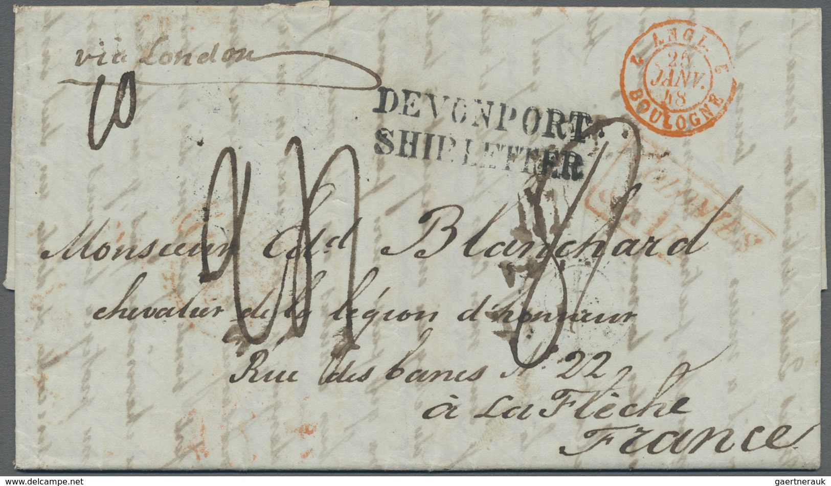 Br Schiffspost Alle Welt: 1847. Stampless Envelope Written From Mauritius Dated '21 St Sept 1847' Addre - Autres & Non Classés