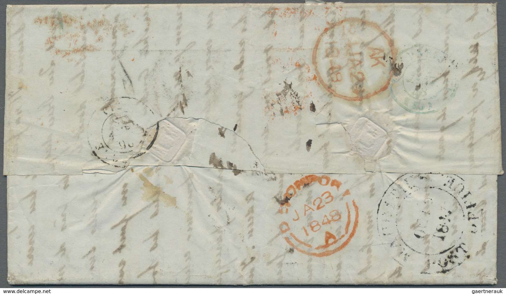 Br Schiffspost Alle Welt: 1847. Stampless Envelope Written From Mauritius Dated '21 St Sept 1847' Addre - Andere & Zonder Classificatie