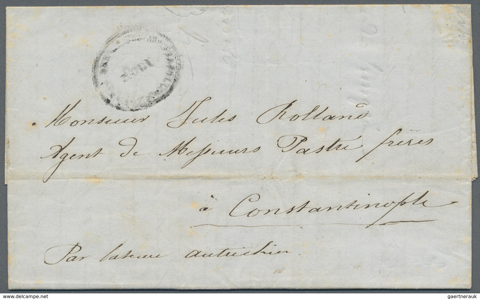 Br Ägäische Inseln - Besonderheiten: 1855. Stampless Envelope Addressed To Constantinople Cancelled By - Egée