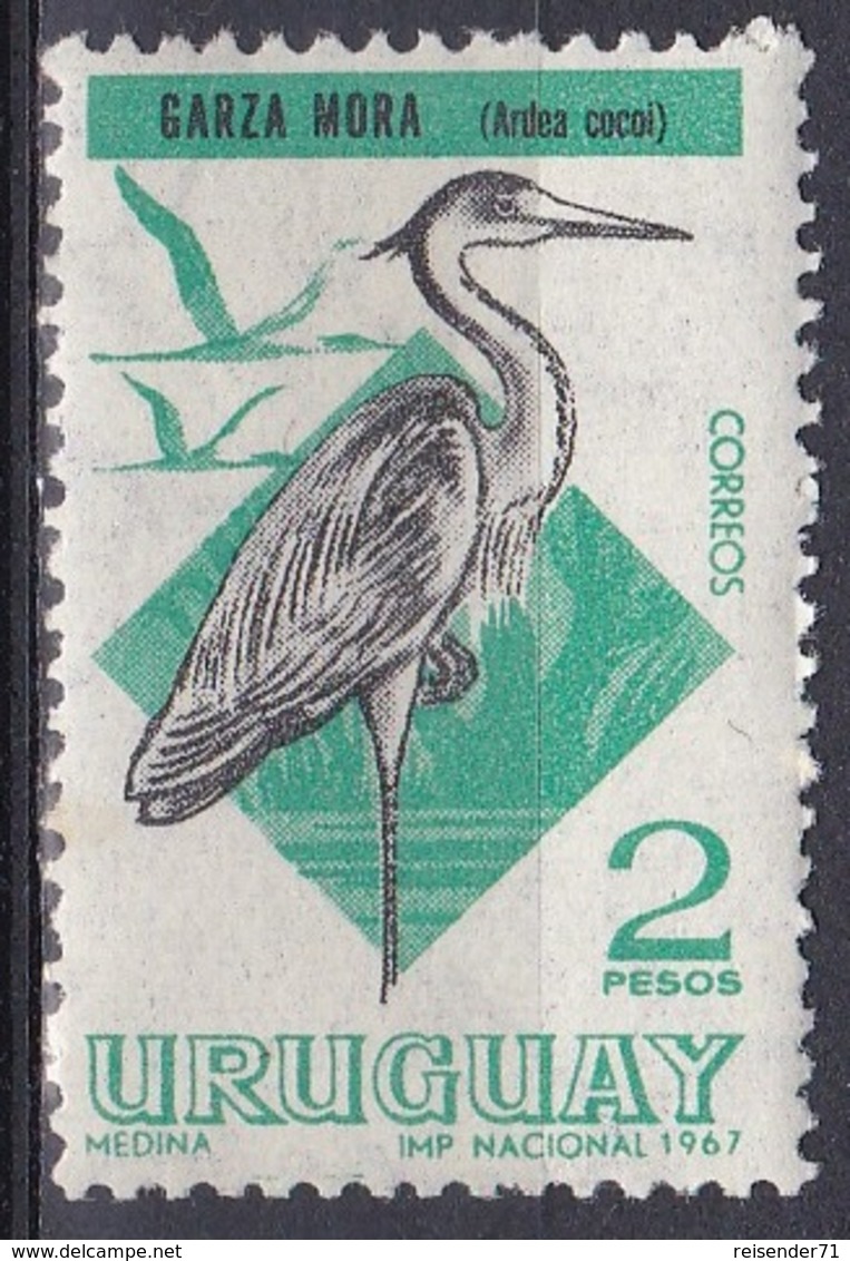 Uruguay 1968 Tiere Fauna Animals Vögel Birds Oiseaux Pajaro Uccelli Reiher Heron, Mi. 1110 ** - Uruguay