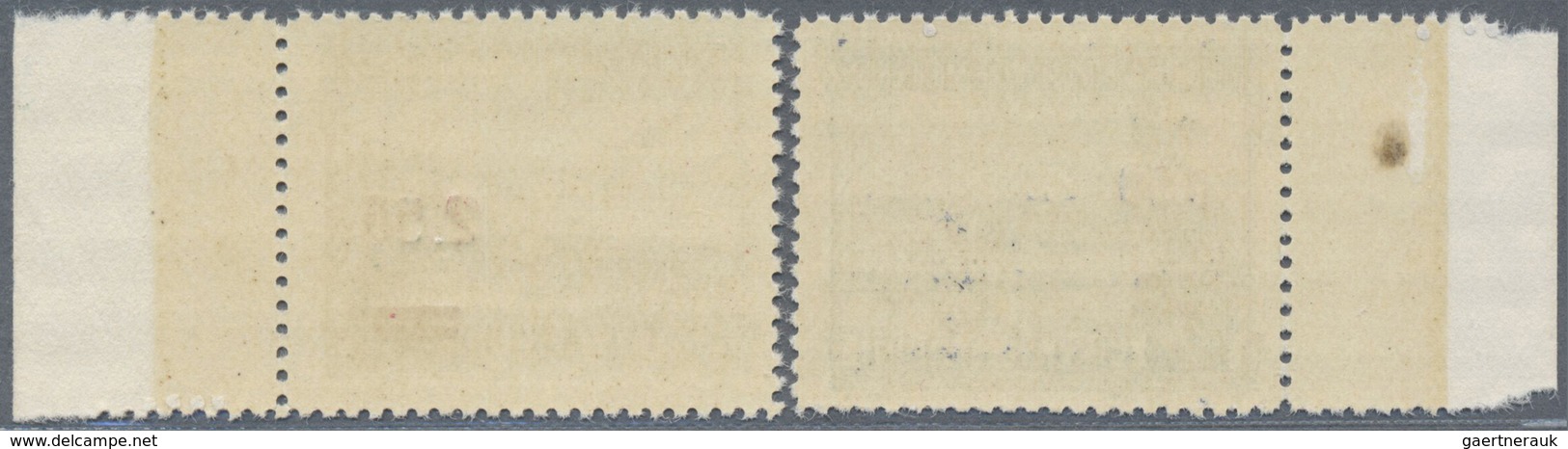 ** Albanien: 1952, Airmail Stamp 2 Lek And 5 Lek With Red Overprint, Always Mint Never Hinged, (Mi€550, - Albanie