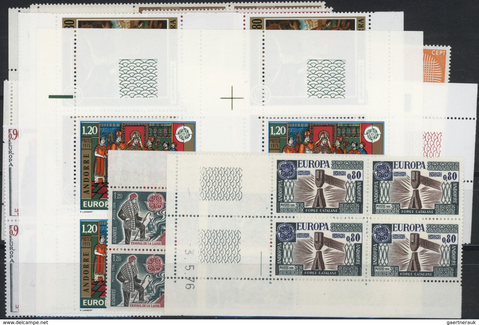 **/ Andorra - Französische Post: 1968/1976, Europa, All CEPT Series In Blocks Of Four, Often With A Shee - Andere & Zonder Classificatie