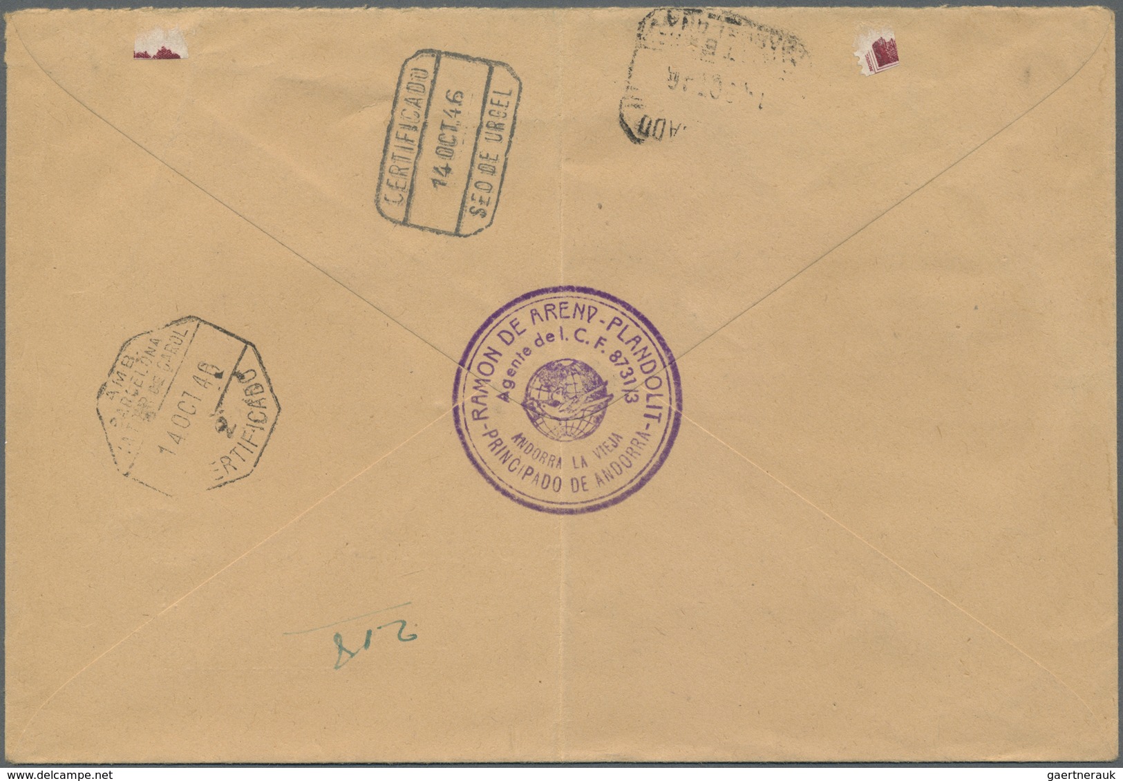 Br Andorra - Spanische Post: 1946, 50 C And 1 Pta, As Well As 2 X 20 C URGENT (with And Without Control - Andere & Zonder Classificatie