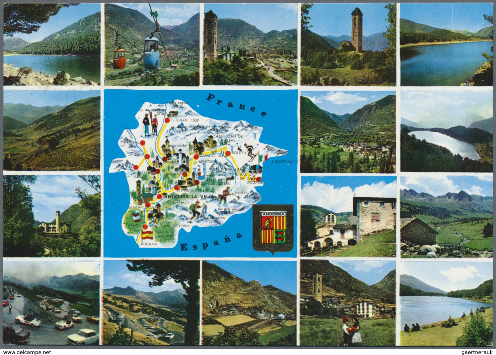 Andorra - Spanische Post: 1972, Ansichtskarte Einschreiben Aus ORDINO Mit 2 X Mi. Nr. 57 Vom Unterra - Autres & Non Classés