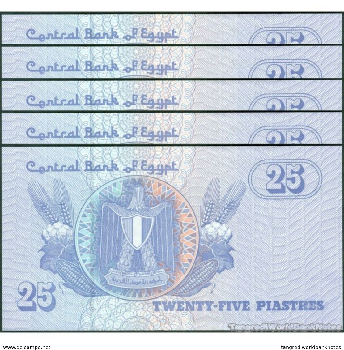 TWN - EGYPT 57n - 25 Piastres 25.12.2008 DEALERS LOT X 5 UNC - Egitto