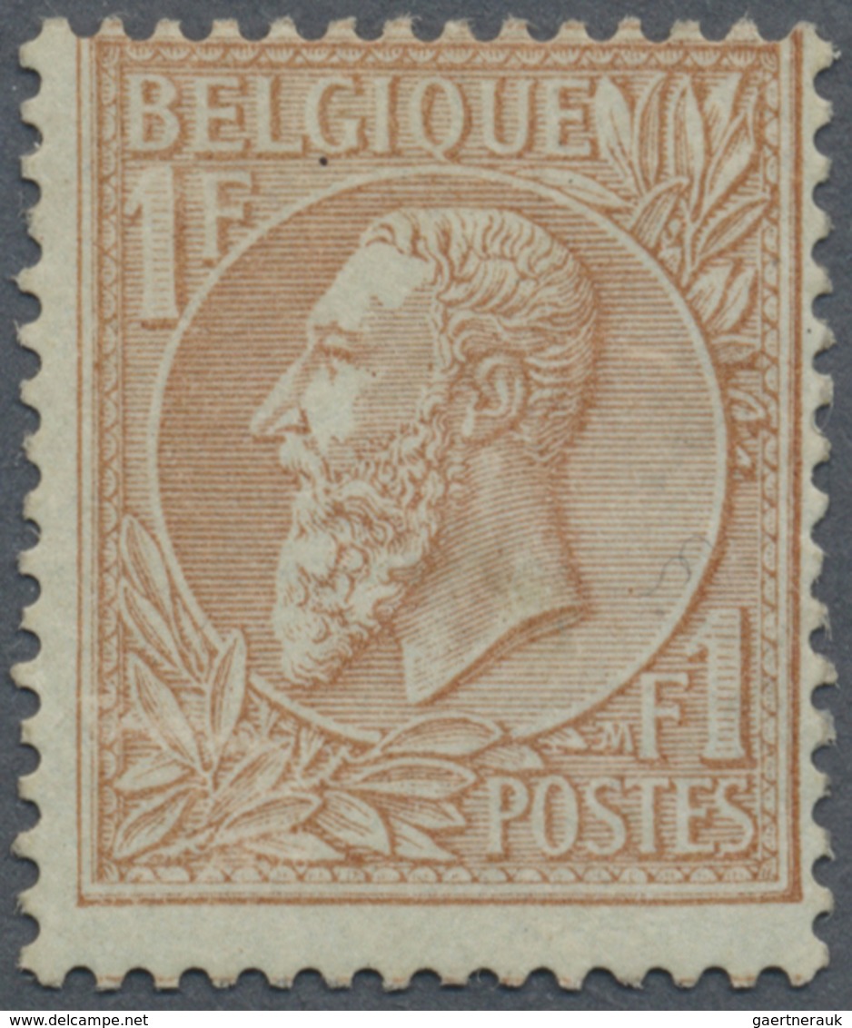 * Belgien: 1884, König Leopold II. 1 Fr. Braunrot/grünlich Ungebraucht, Seltene Marke, Mi. € 900,-- (C - Andere & Zonder Classificatie