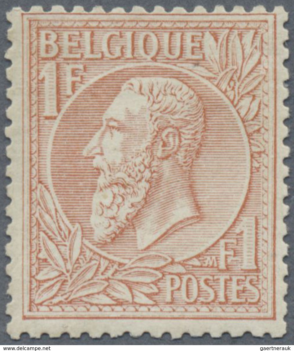 * Belgien: 1884, King Leopold II. 1 Fr. Brown-red / Greenish Unused, Rare Stamp, Michel € 900, - (COB - Autres & Non Classés