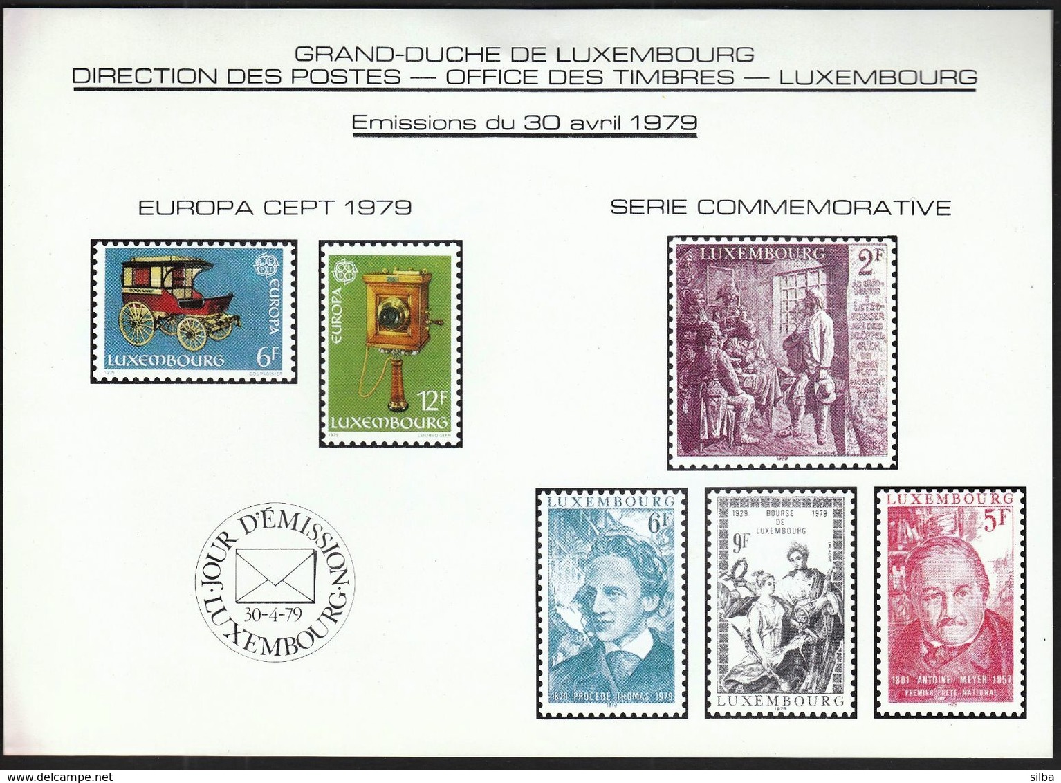 Luxembourg 1979 / Prospectus, Leaflet, Brochure / Europa CEPT - 1979