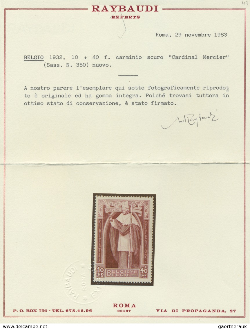 **/* Belgien: 1932, Kardinal Mercier Kompletter Satz Postfrisch (50 C. Und 75 C. Falzspur) Meist Sign. Bz - Other & Unclassified