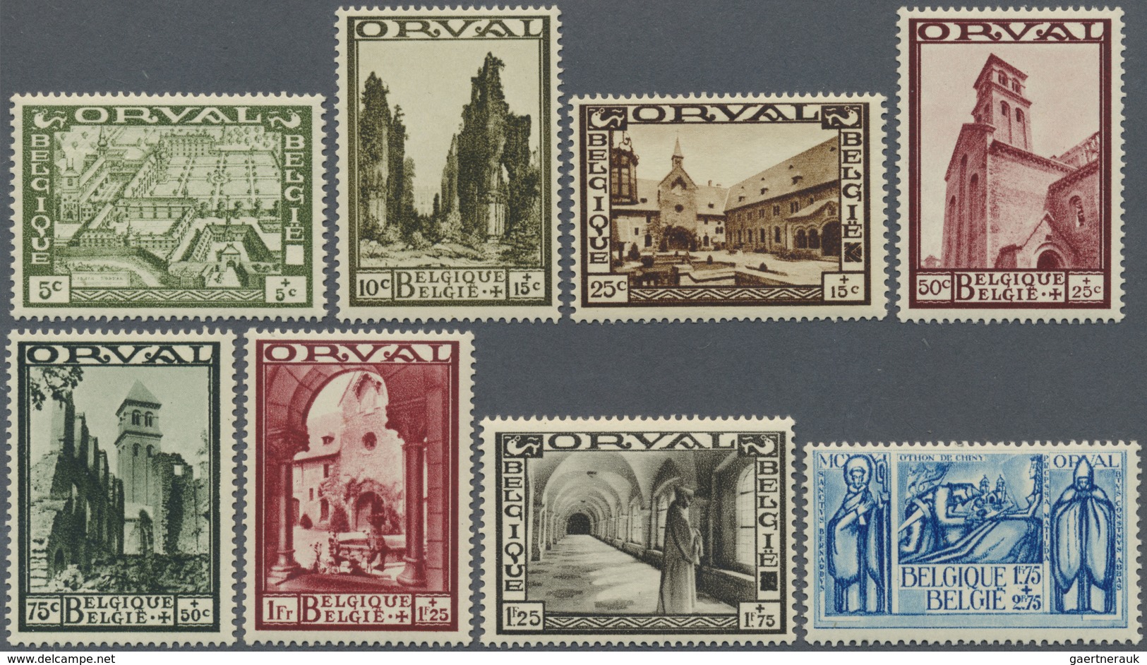 ** Belgien: 1933, Reconstruction Of The "Abbey Orval", Mint Never Hinged Luxury Set. Rare! Edition Only - Other & Unclassified