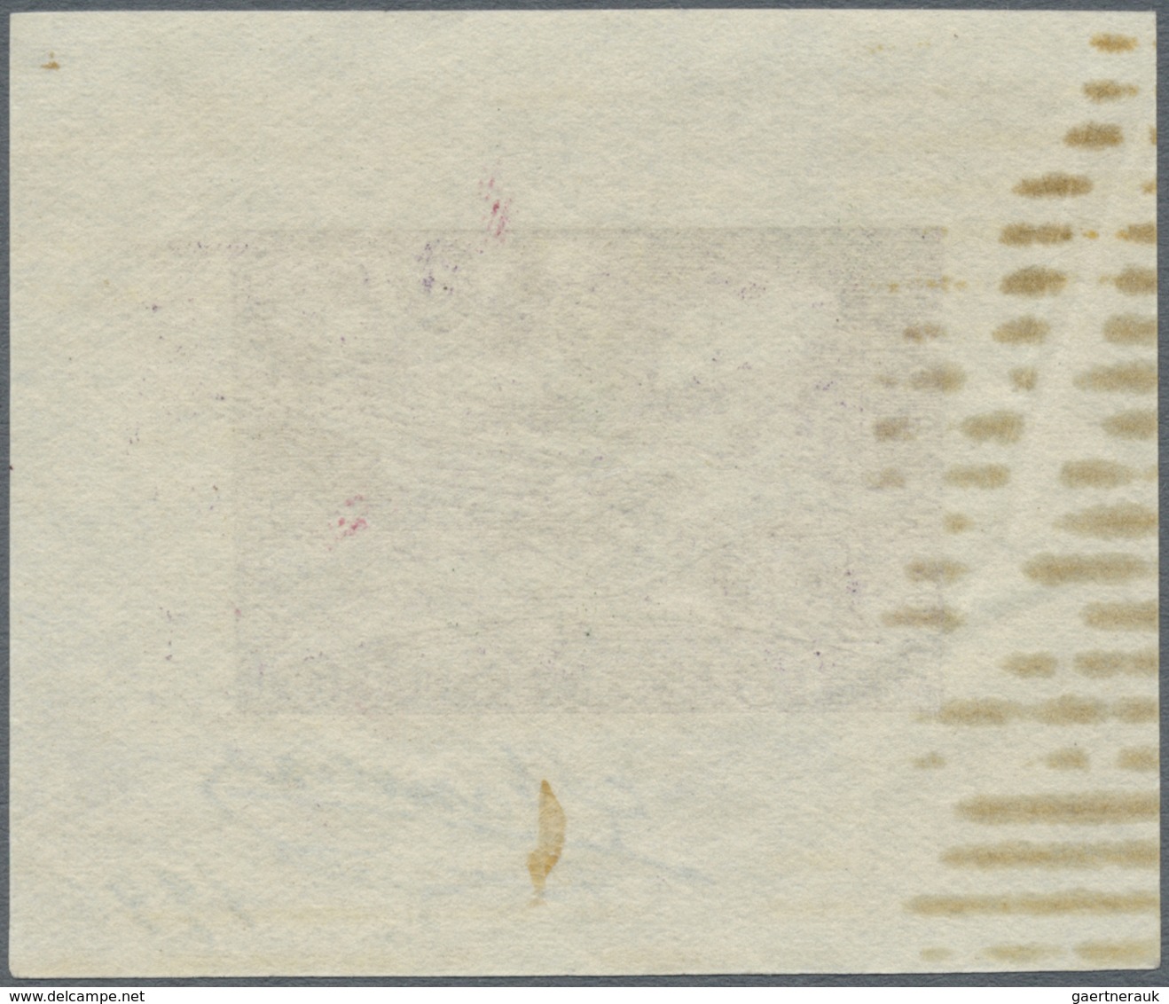 (*) Belgien: 1946, 2 Fr + 8 Fr Air Mail Stamp As PROOF In Violet On Ungummed Paper, Signed By The Design - Andere & Zonder Classificatie