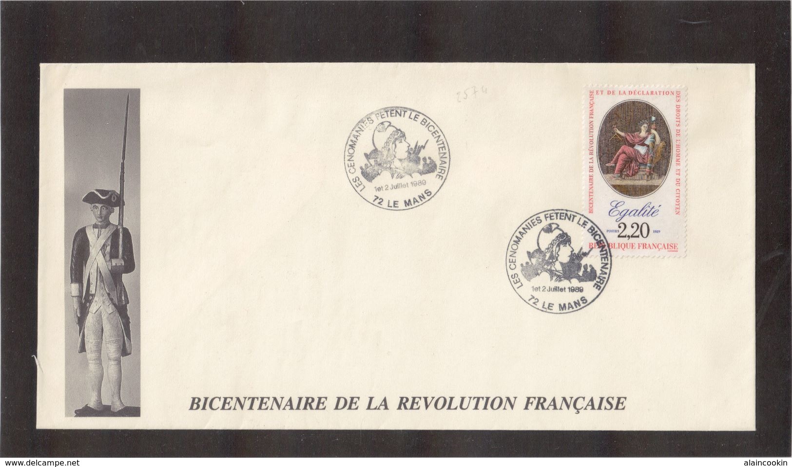 BC - FRANCE -  BICENTENAIRE De La REVOLUTION - 1 Et 2.07.1989 Sur PO 2574 - LE MANS. - Lettres & Documents