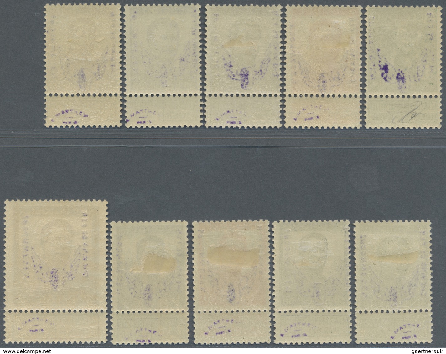 * Belgien - Eisenbahnpaketmarken: 1915, Winged Wheel Overprints, 5c. To 5fr., Set Of Ten Values, Fresh - Bagages [BA]