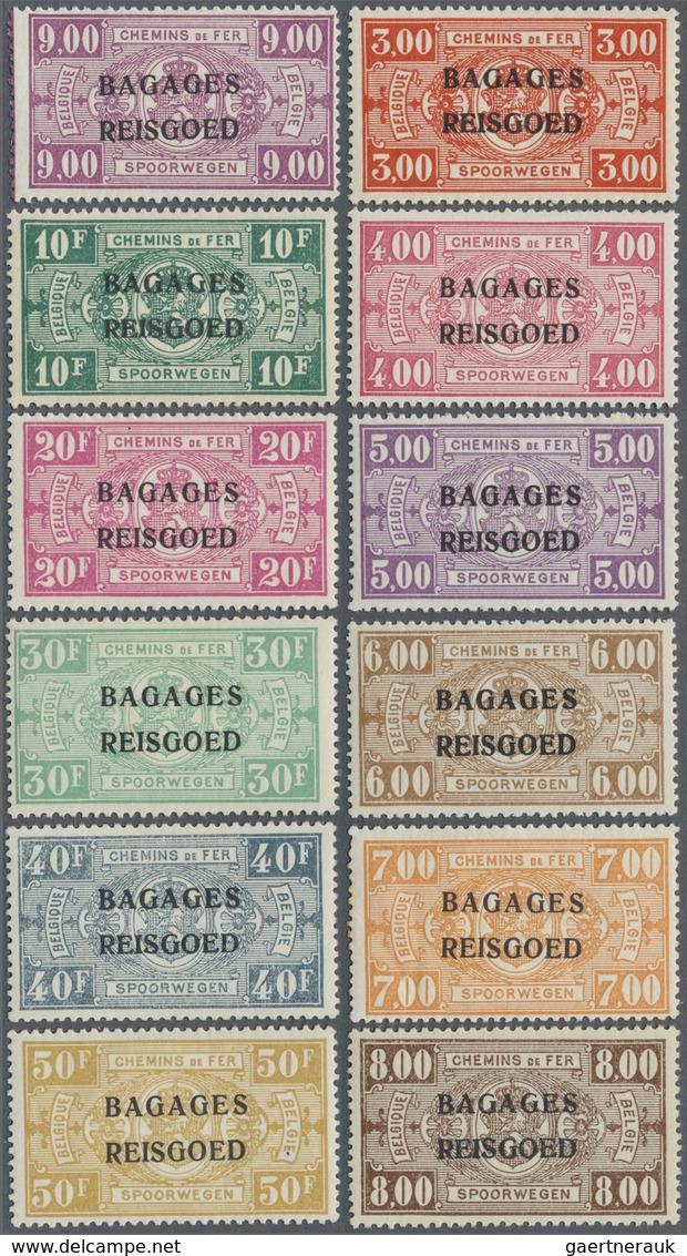 * Belgien - Eisenbahnpaketmarken: 1923/1931, 0,10 Fr. - 50 Fr. Railway Package Stamps With Overprint " - Bagages [BA]