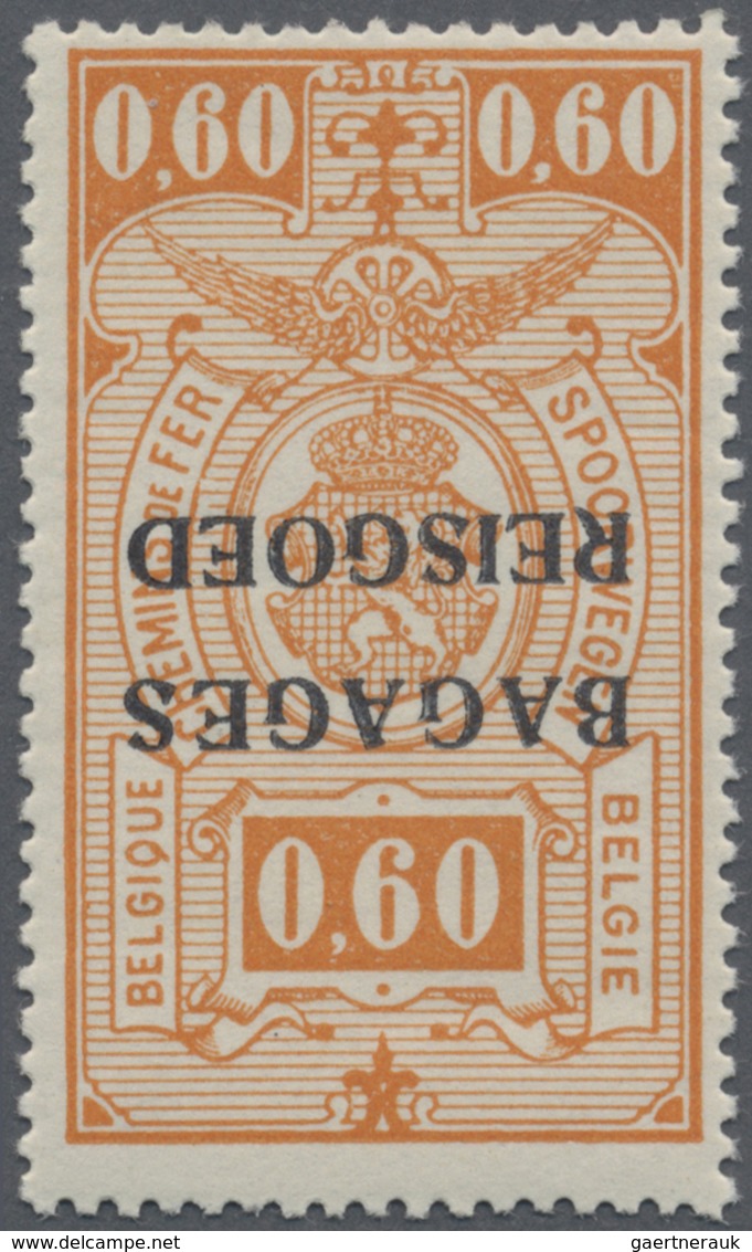 ** Belgien - Eisenbahnpaketmarken: 1935, Eisenbahnpaketmarke Von 1923-31 Mit Kopfstehendem Aufdruck "BA - Reisgoedzegels [BA]
