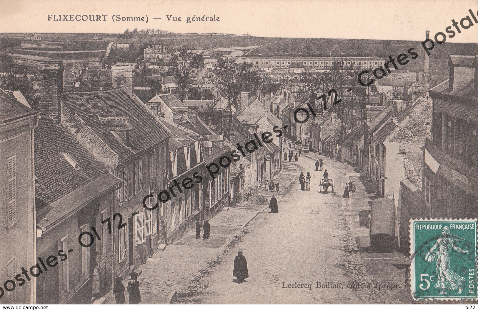 CPA - Somme > Flixecourt - Vue Générale - Animée - Flixecourt