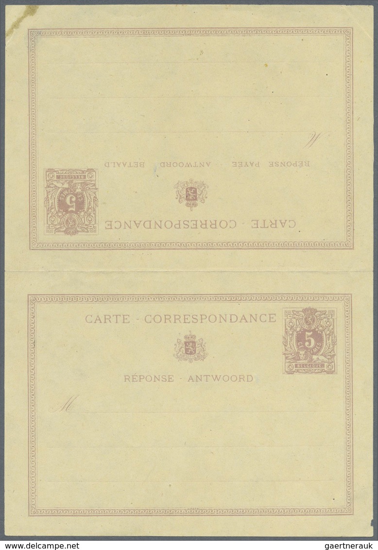 GA Belgien - Ganzsachen: 1873, Reply Card 5c. + 5c., Group Of Three Proofs: Asking And Reply Part In Is - Autres & Non Classés