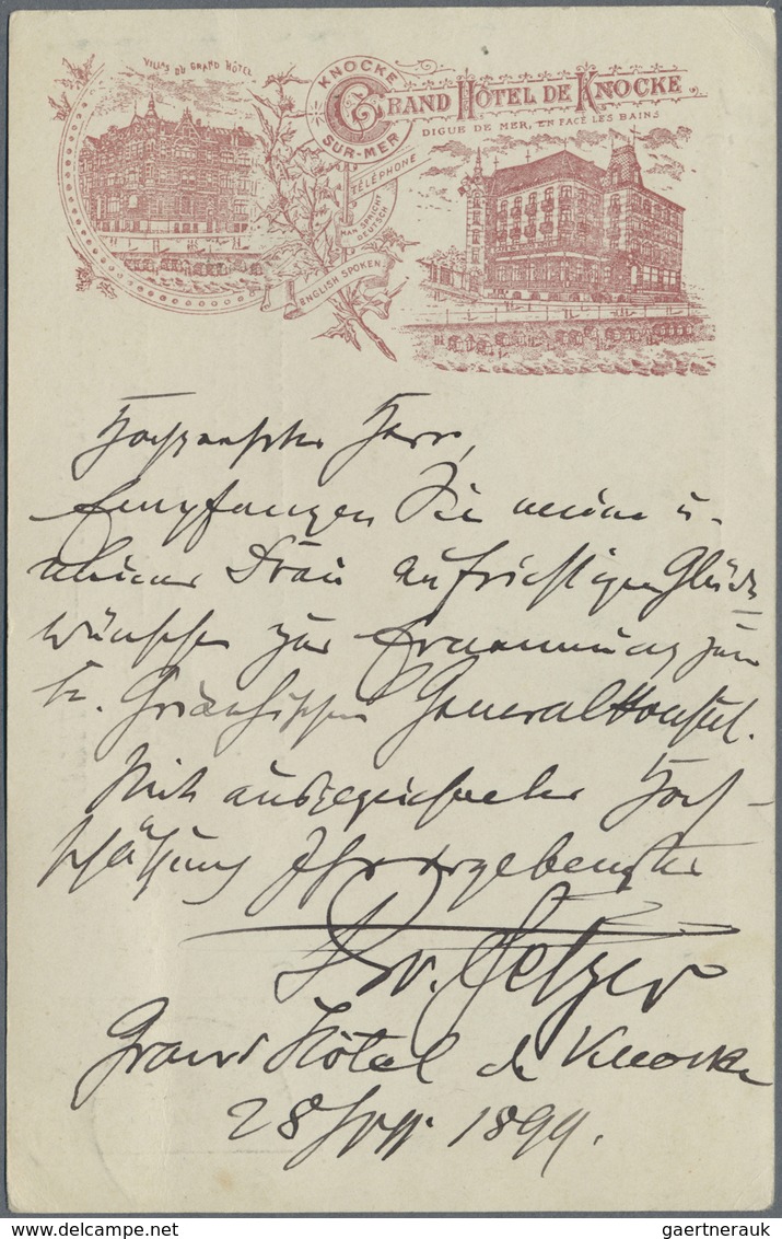 GA Belgien - Ganzsachen: 1893, 10 C Red-brown Leopold II. Psc With Private Printed Illustration Of "GRA - Andere & Zonder Classificatie