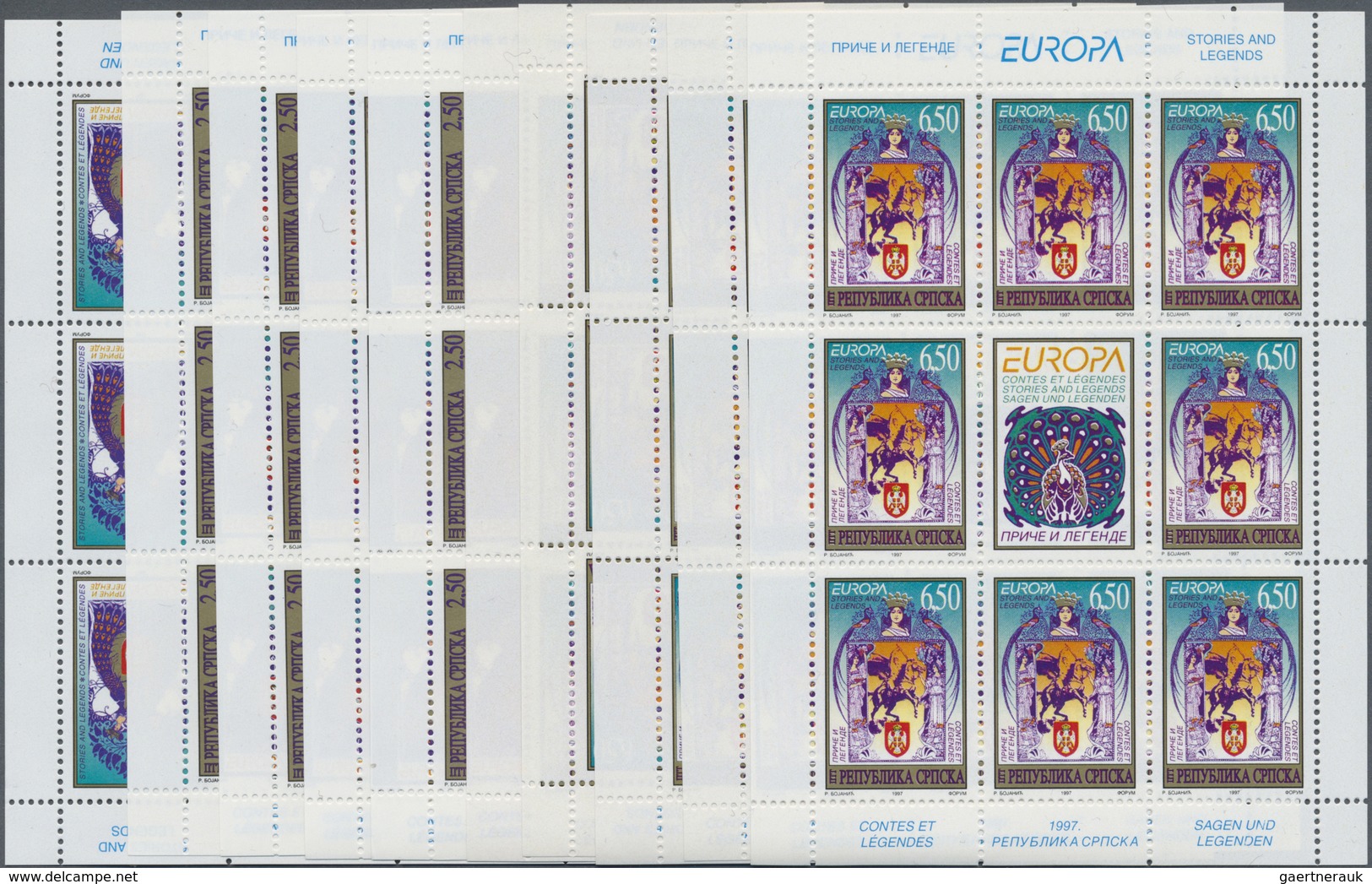 Bosnien Und Herzegowina - Serbische Republik: 1997, Europa, Both Issues In 5 Little Sheets Of 8 Stam - Bosnie-Herzegovine