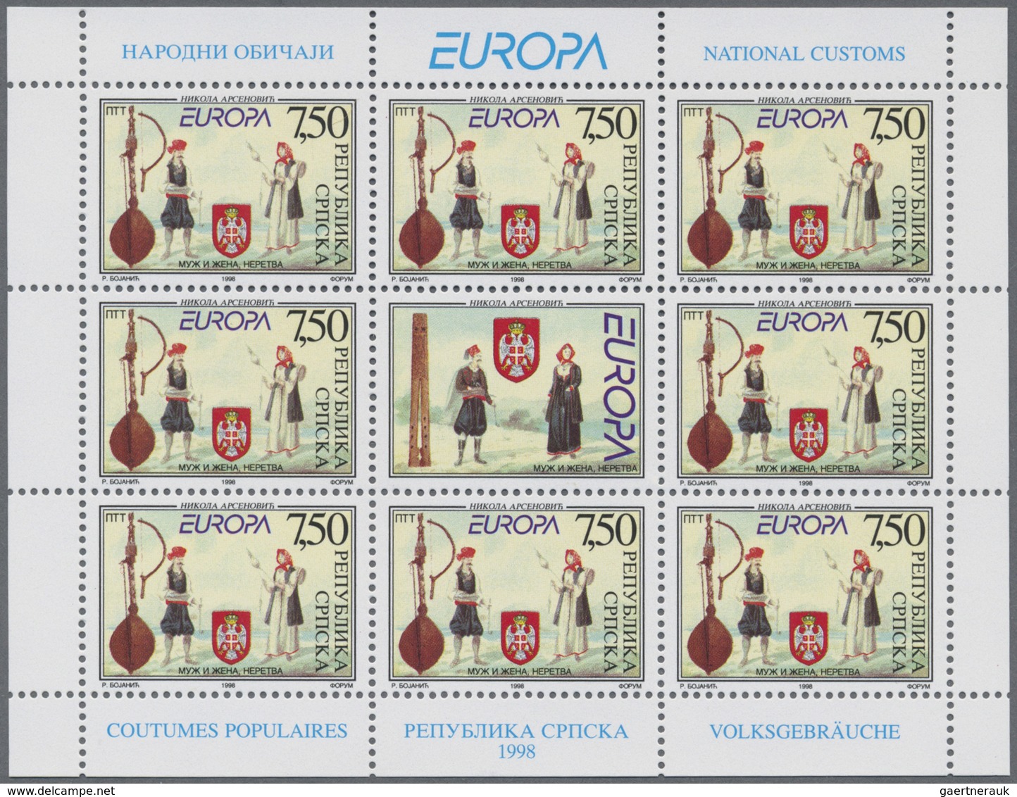 Bosnien Und Herzegowina - Serbische Republik: 1997/1998; 2000,  All Europa Issues Of These Years In - Bosnië En Herzegovina