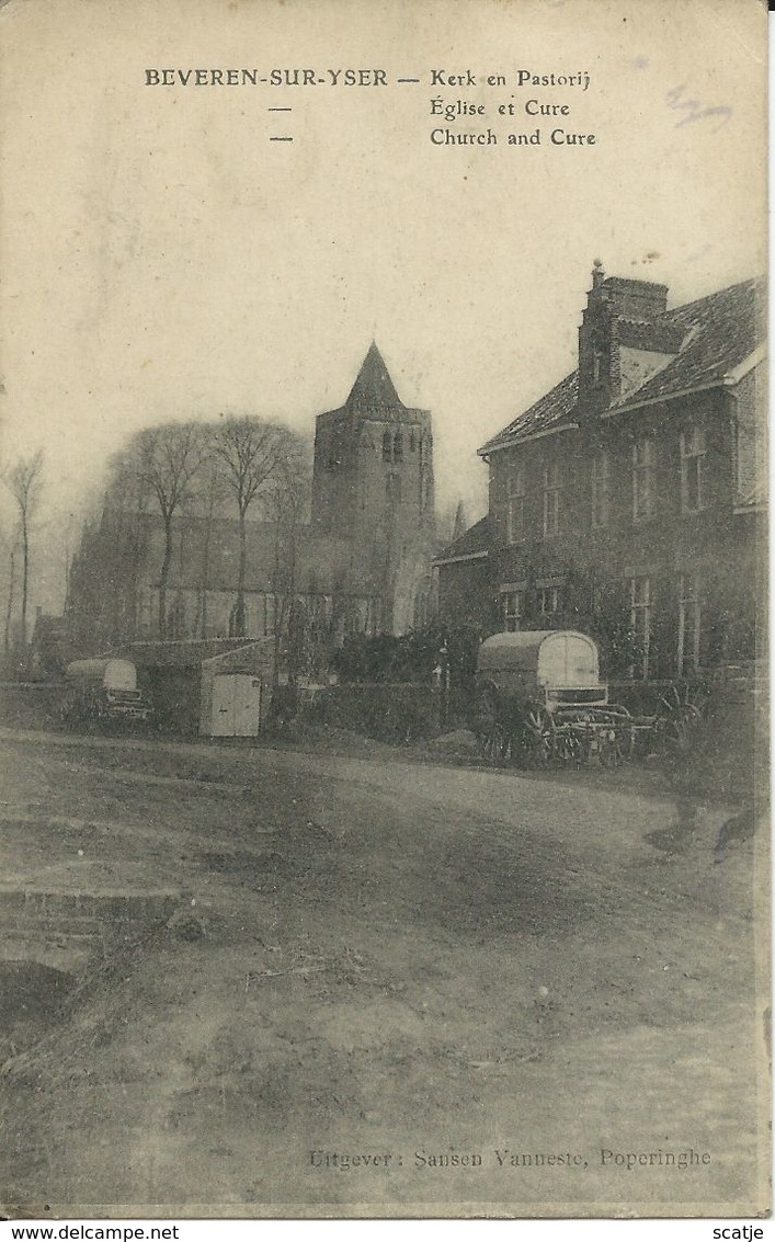 Beveren-sur-Yser    -    Kerk En Pastorij   -    1917   MILITARIA - Alveringem