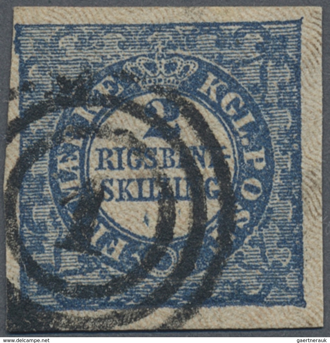 O Dänemark: 1851, 2 S. Blue, Thiele Printing, Fine To Wide Margins All Around And Fresh Colour, Used W - Brieven En Documenten