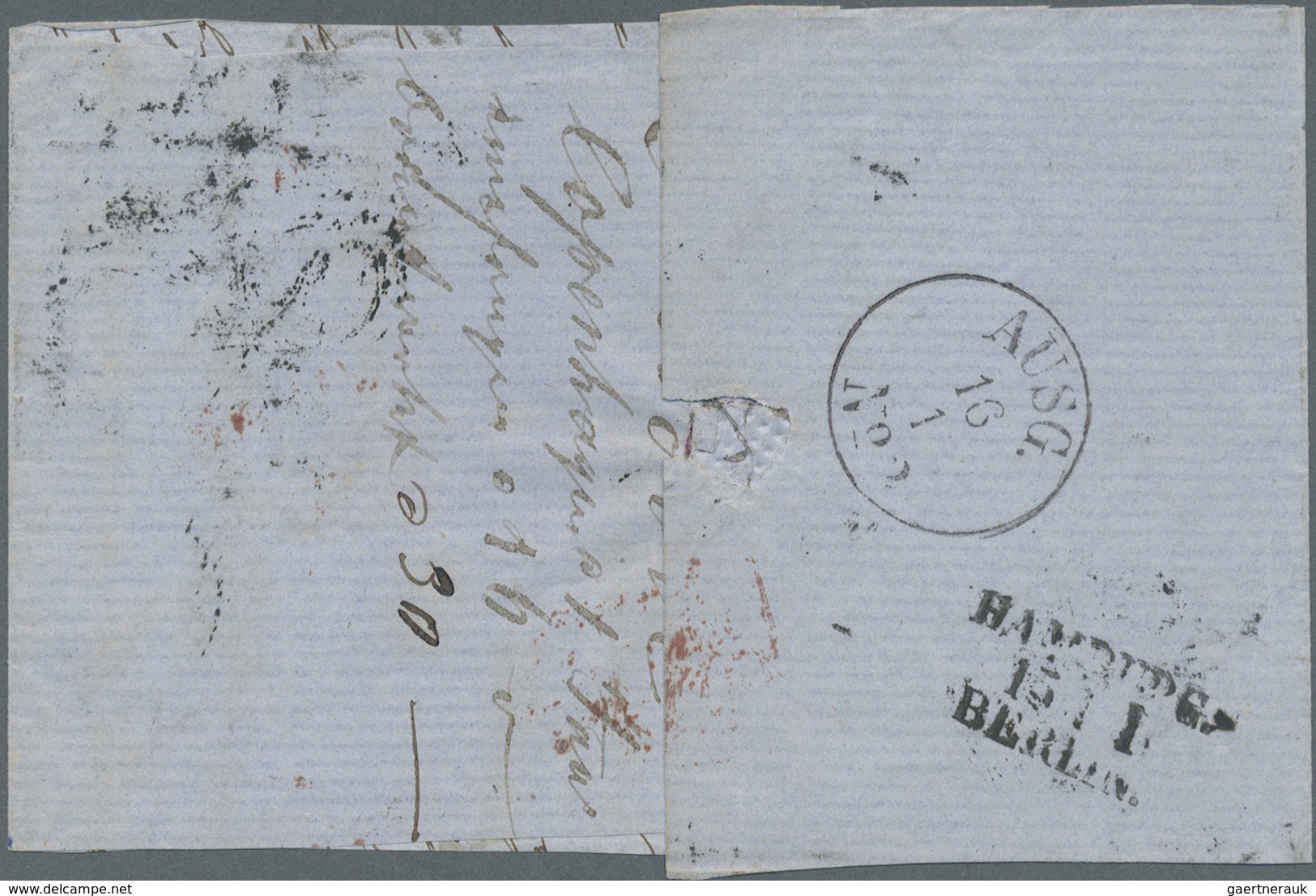 Br Dänemark: 1854. 2 S Blue(damaged On Top) + 1863, Rouletted Issue 4 S Brown Horizontal Strip Of 3 And - Brieven En Documenten