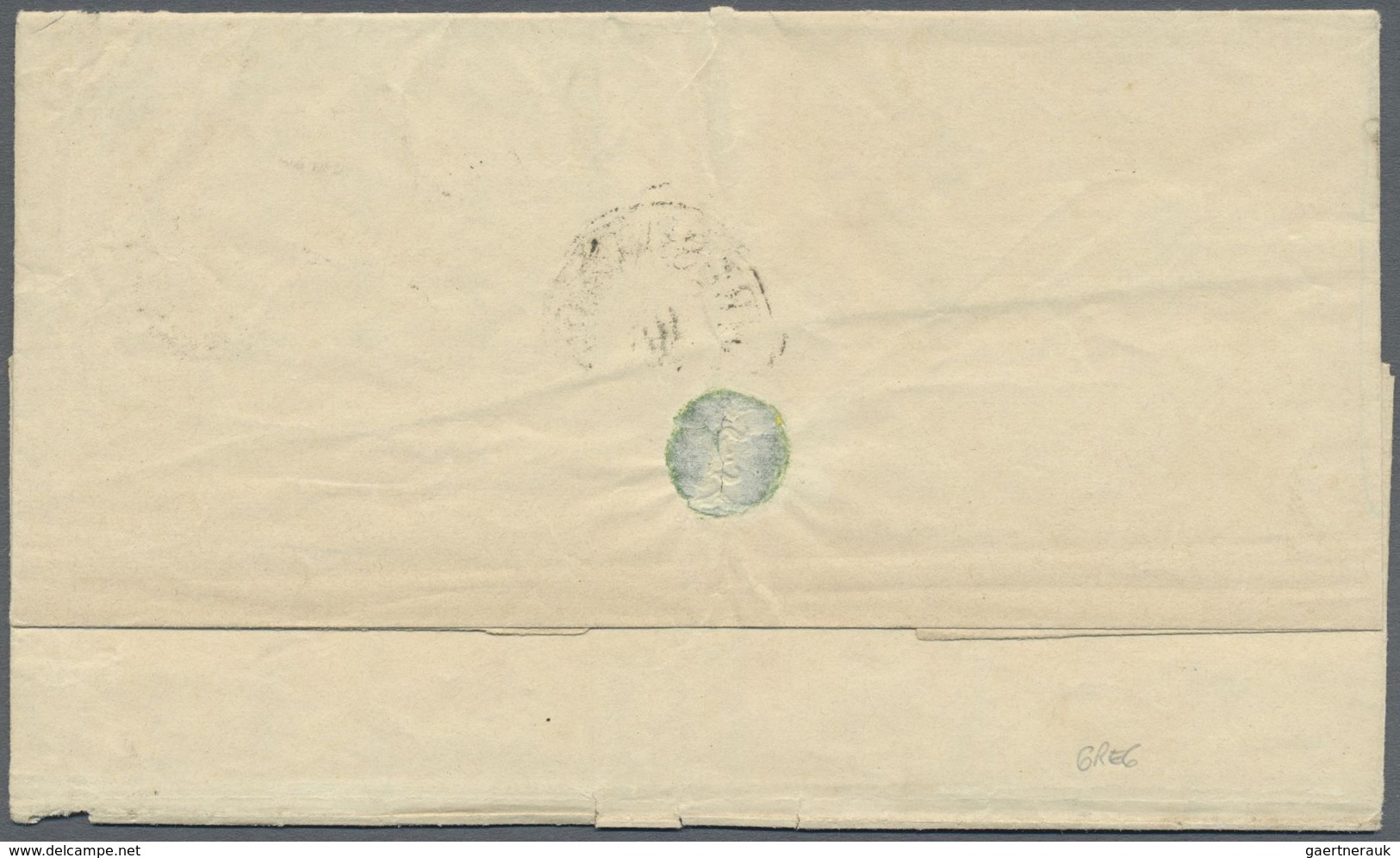 Br Dänemark: 1858, 4 S Brown Stripe Of Four Cancelled 4x "1" On Complete Folded Letter From KIOBENHAVN - Brieven En Documenten