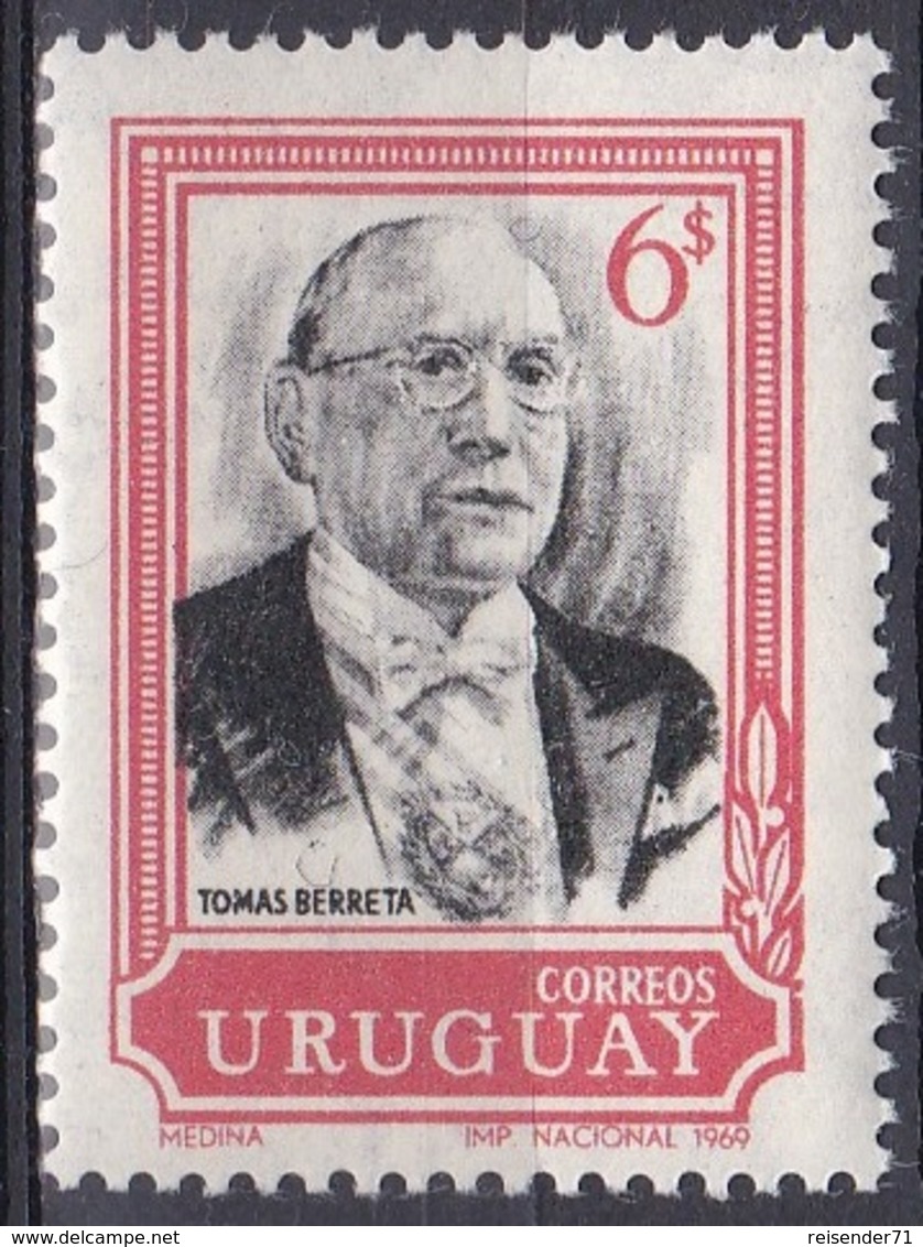 Uruguay 1969 Geschichte Persönlichkeiten Politiker Politician Präsident President Berreta, Mi. 1159 ** - Uruguay