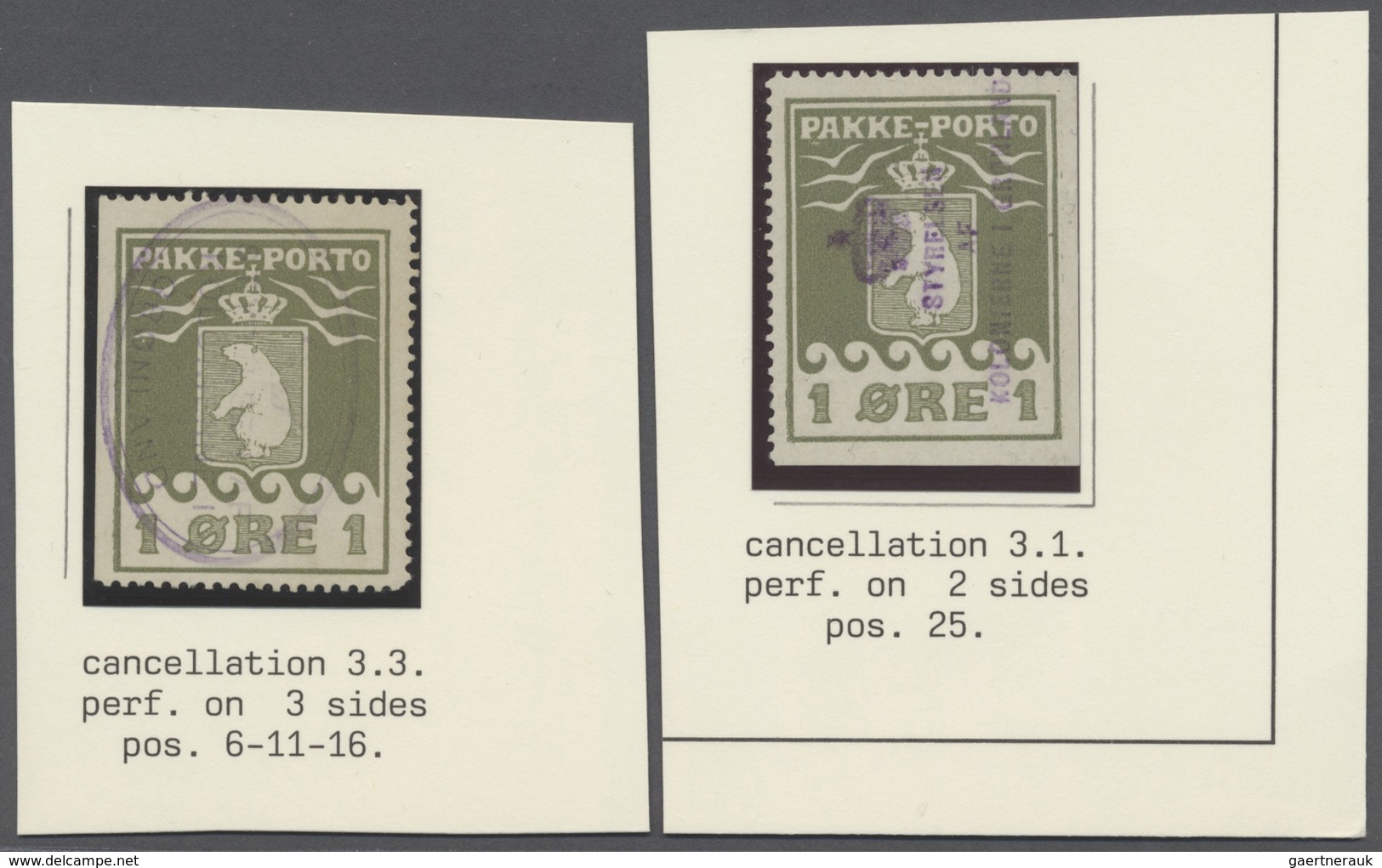 O Dänemark - Grönländisches Handelskontor: 1915, Lot Von 7 Stücken "1 Öre (gez. L 11¼)", Versch. (Teil - Andere & Zonder Classificatie