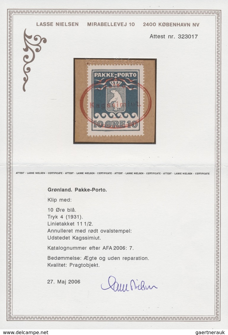 Brfst Dänemark - Grönländisches Handelskontor: 1931, 10 Öre Auf Briefstück Mit Rotem Ovalstempel "Udstedet - Andere & Zonder Classificatie