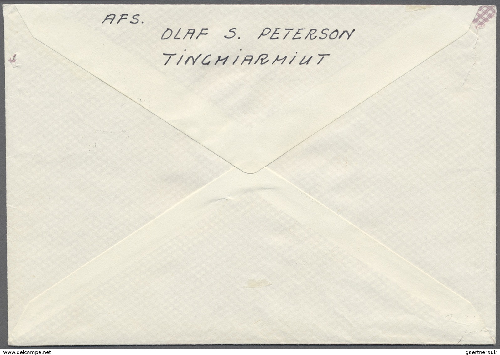 Br Dänemark - Grönland: 1945, ER 2 Kr. (l.u.) Als EF Auf Brief Von "Tingmiamiut 25.8.58" In Die Schweiz - Lettres & Documents