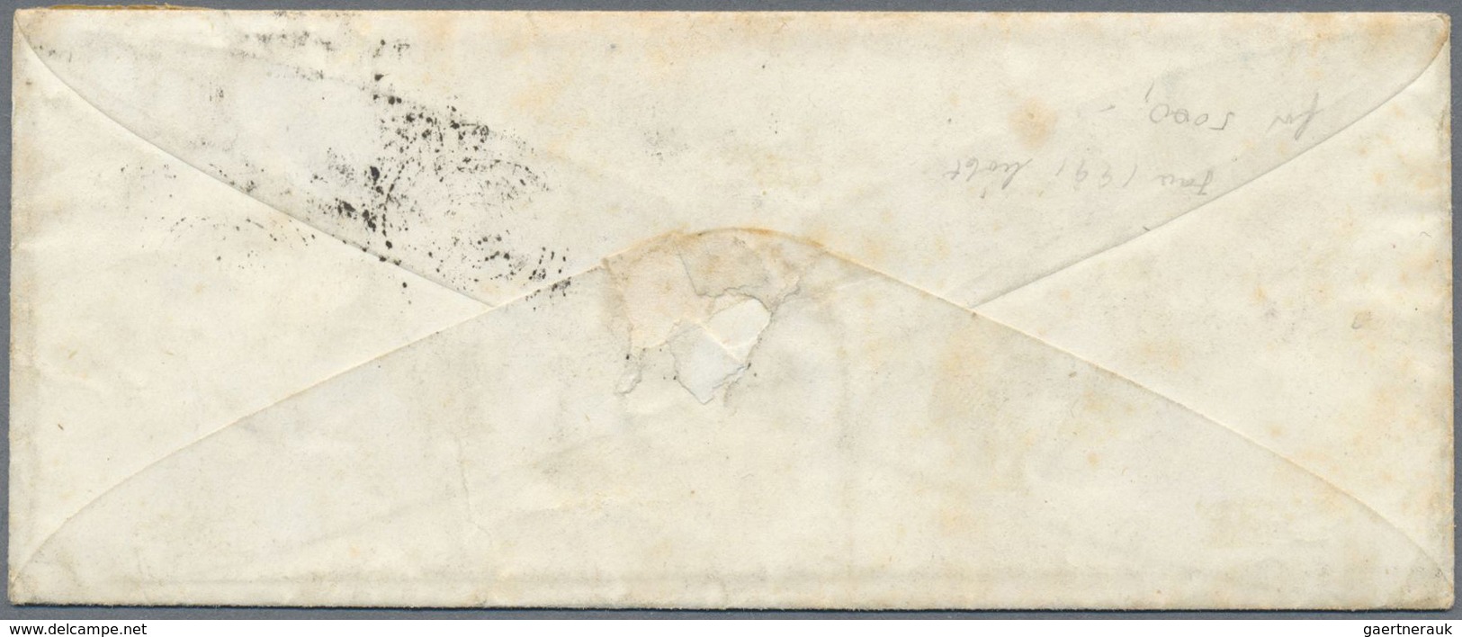 Br Dänemark - Stempel: 1856, Extremly Rare MUTE 5-RING CANCEL (stummer 5-Ring Stempel) On Small Cover. - Franking Machines (EMA)