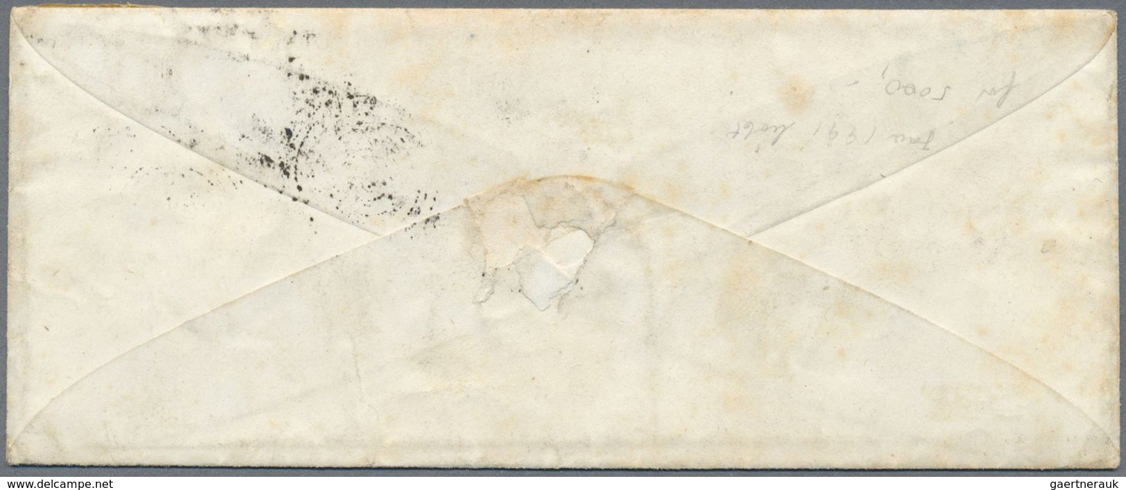 Br Dänemark - Stempel: 1856, Extremly Rare MUTE 5-RING CANCEL (stummer 5-Ring Stempel) On Small Cover. - Machines à Affranchir (EMA)