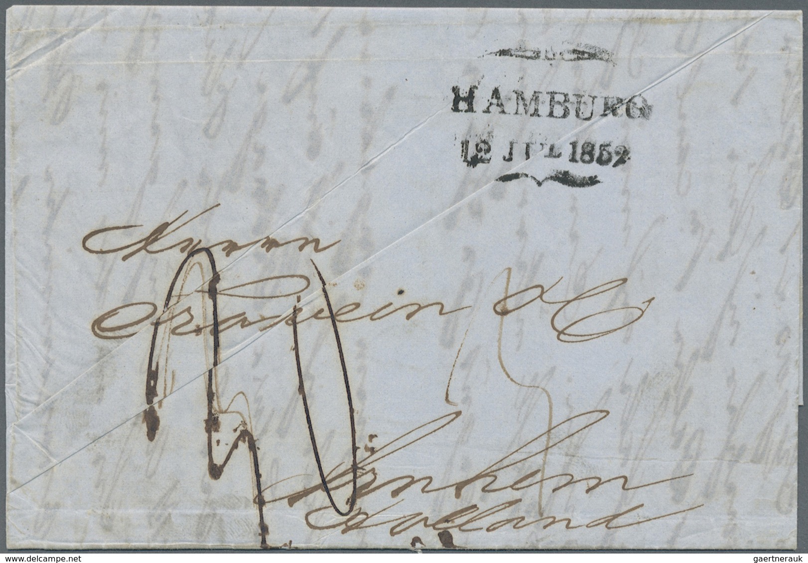 Br Dänemark - Stempel: 1852, Brief Aus Aarhus über Forwarding-Agenten Herm. Gustav Schmitt Nach Holland - Franking Machines (EMA)