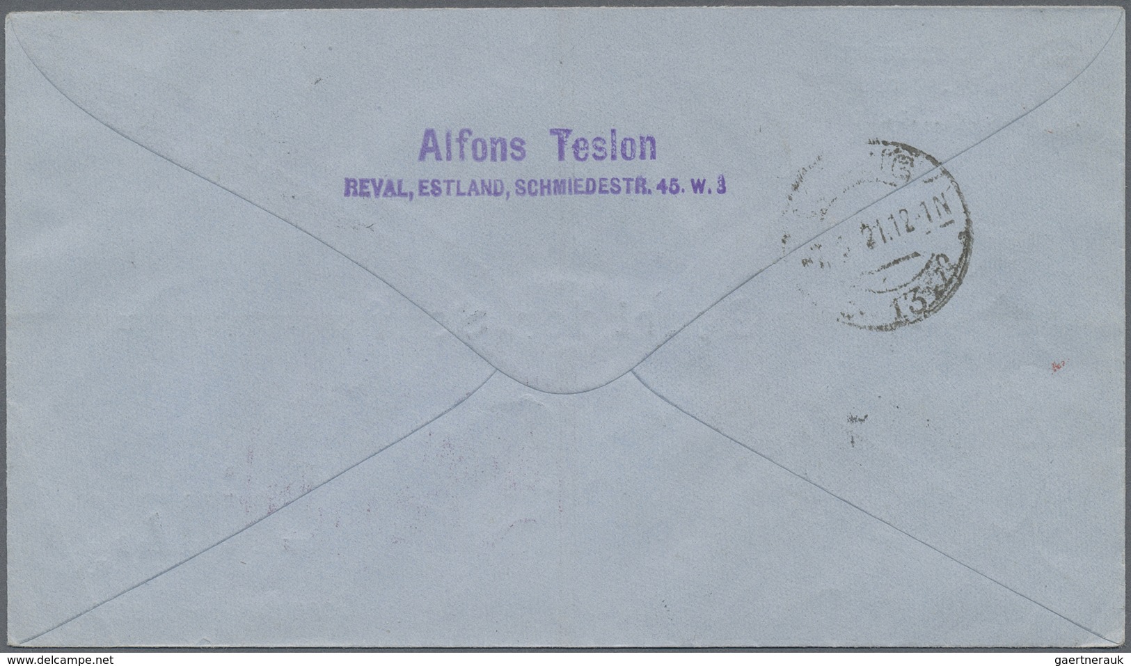 Br Estland: 1921, Registered Letter From TALLIN With Imperf. Pair Of Of Red Cross Set To Leipzig. Unusu - Estonie