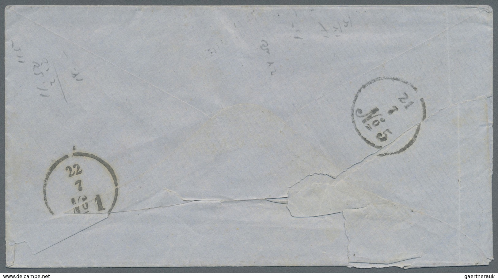 Br Finnland: 1866, 8 Pen. Black, A Pair On Ordinary Green Paper And 40 Pen. Carmine-rose (minimal Crack - Brieven En Documenten