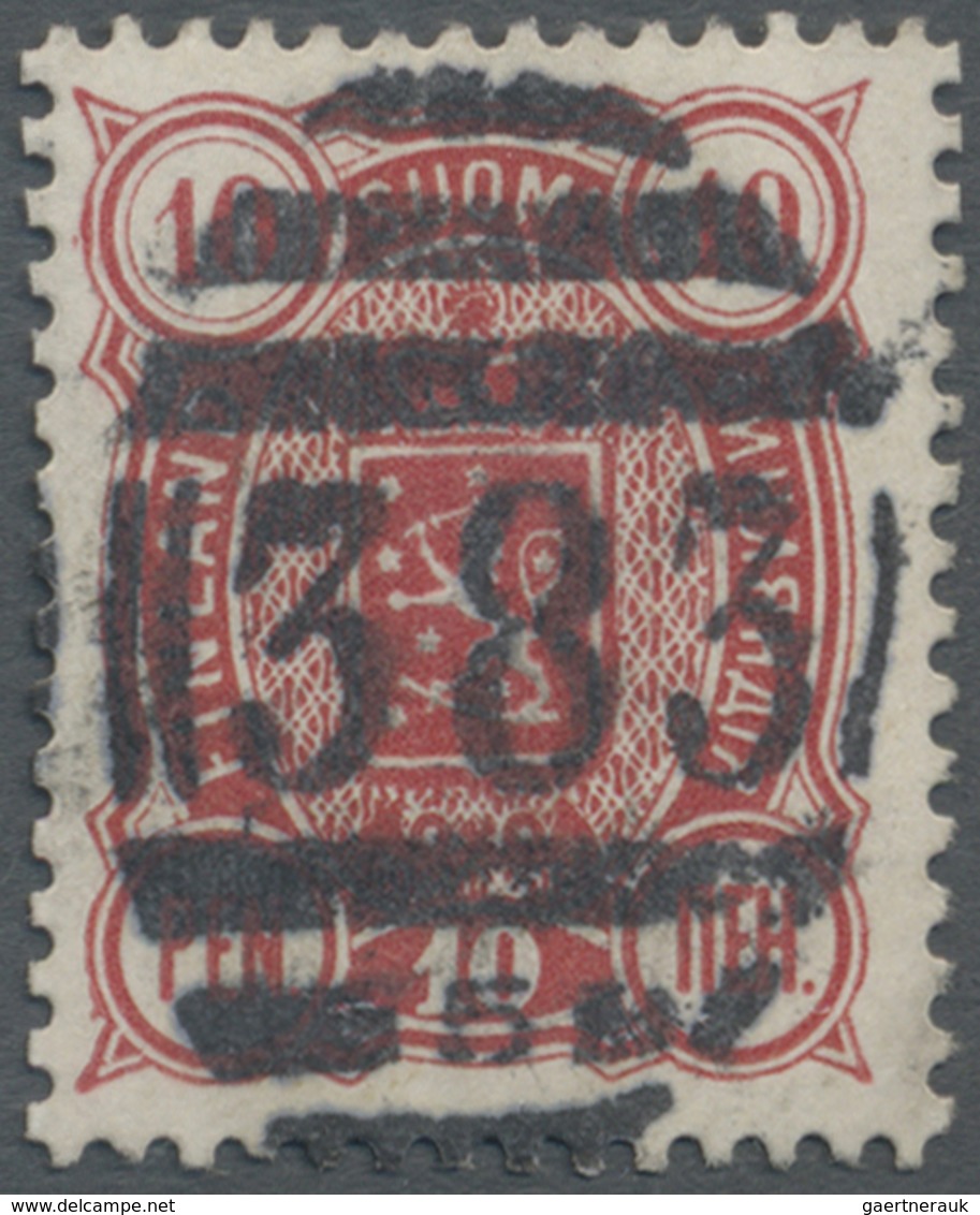 O Finnland: 1889, Coat Of Arms 10 P. Rose Tied By Clear British Barred Nummeral "383" (Hull), Scarce C - Lettres & Documents