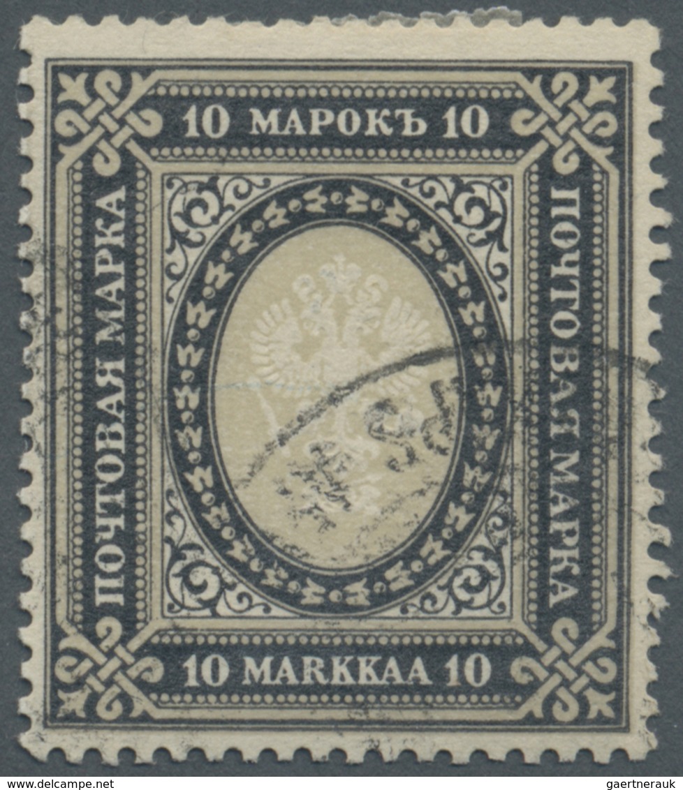 O Finnland: 1901, 10 M. Gestempelt, Saubere Bedarfszähnung, Gesuchter Wert, Mi: 220,- - Lettres & Documents