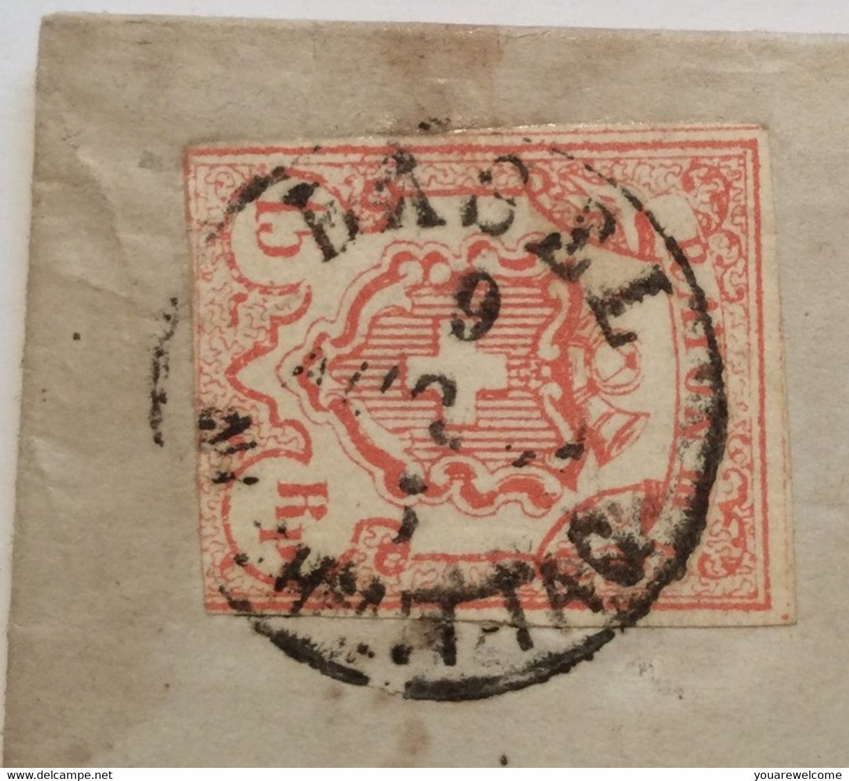 BASEL 1854 15 Rp Rayon III Auf NACHPORTO Brief > Bern (Schweiz Suisse Switzerland Lettre Cover ZNr 20 Postage Due - 1843-1852 Timbres Cantonaux Et  Fédéraux