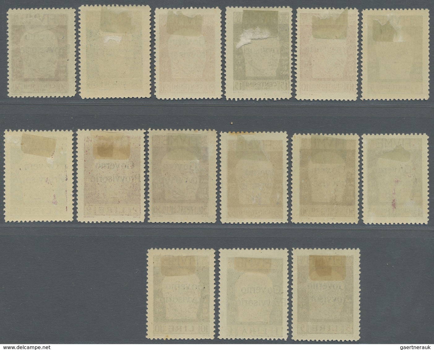 * Fiume: 1921, Provisional Government Overprint, 5c. To 10l., Complete Set Of 15 Values (55c. And 10l. - Fiume