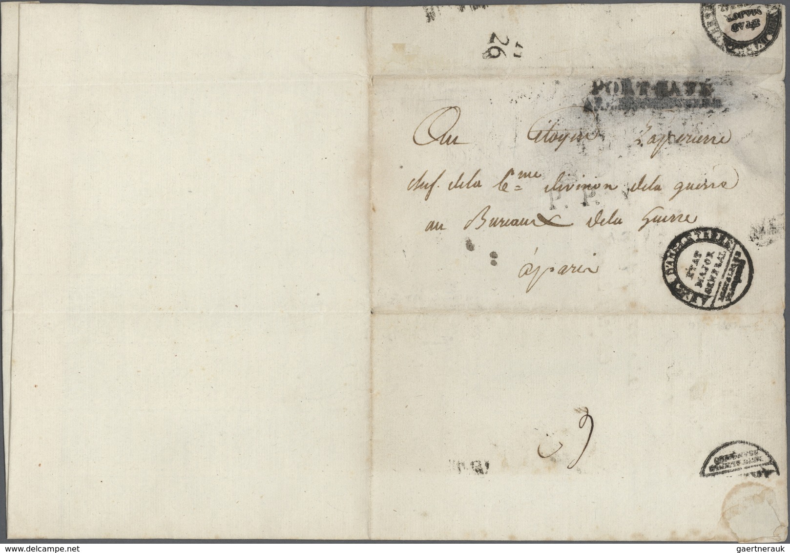 Br Frankreich - Vorphilatelie: 1795, Complete Entire Envelope With Cachet + Inside Imprint "Etat Major - 1792-1815: Départements Conquis