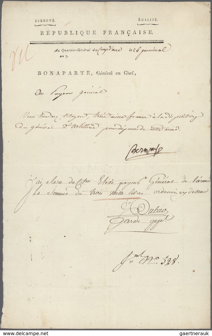 Br Frankreich - Vorphilatelie: 1798/99 Ägyptenfeldzug: Brief Mit Vordruck "RÉPUBLIQUE FRANCAISE ... BON - 1792-1815: Départements Conquis