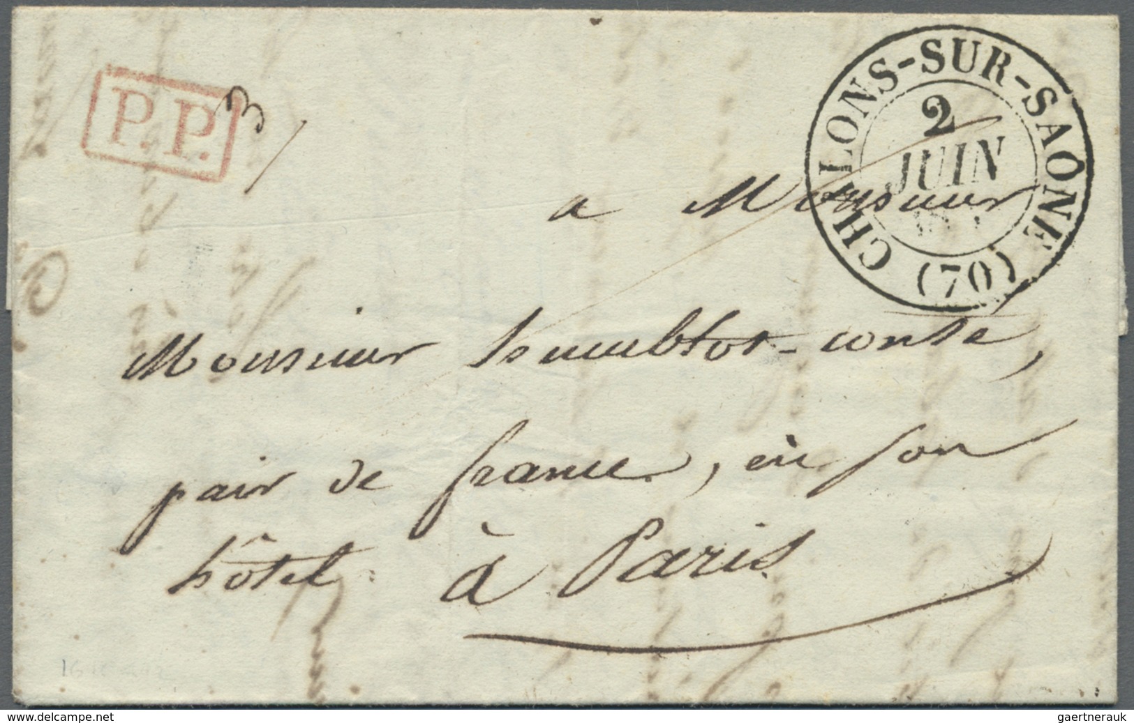 Br Frankreich - Vorphilatelie: 1833, DEBOURSES / CHAMBRE DES PAIRS, Double-line On Reverse Of Complete - 1792-1815: Veroverde Departementen