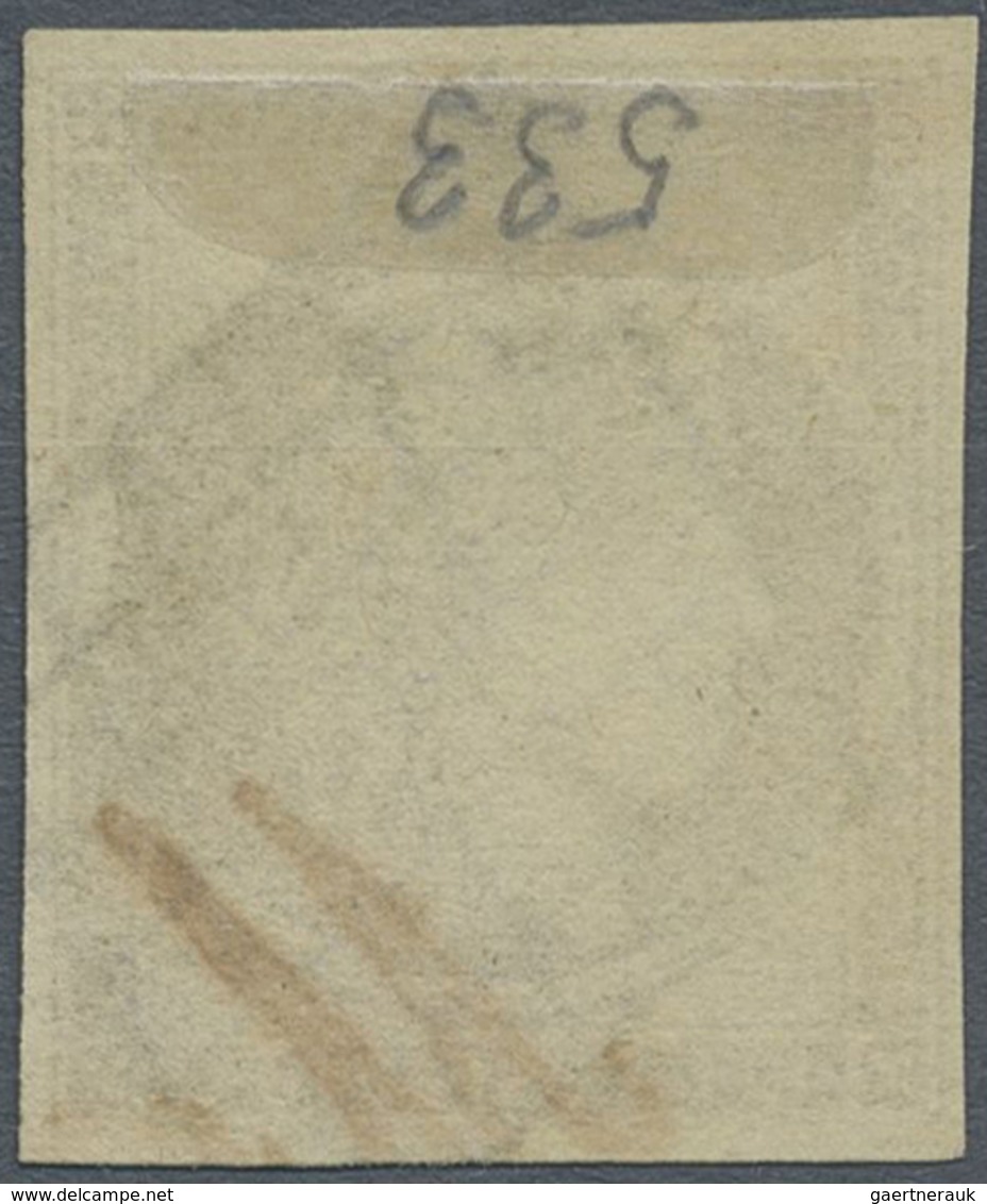 O Frankreich: 1849, 10 C. "bistre Verâtre Foncé", Very Good Margins All Around, Used With Grid Cancell - Gebruikt