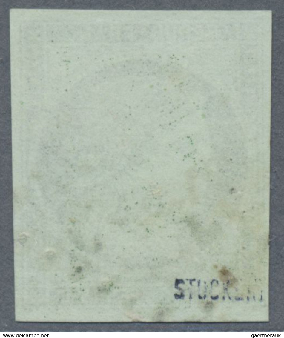 O Frankreich: 1850, 15 C. Green Ceres Imperf With Well Margins, Used With Grid Cancellation, Signed. S - Oblitérés