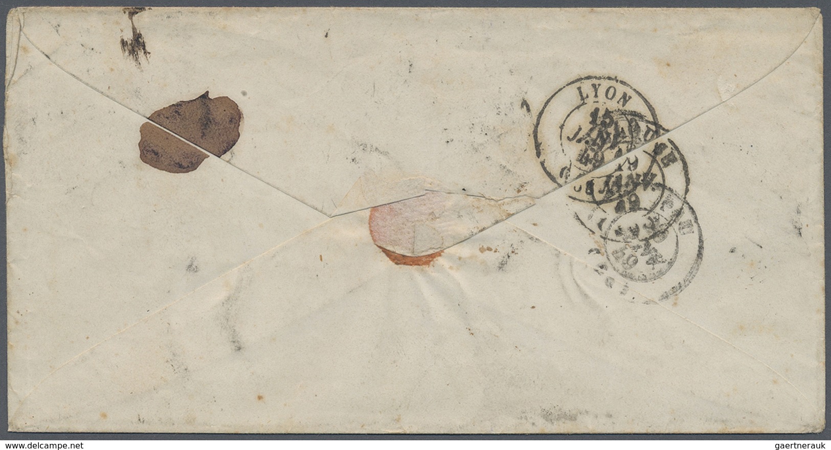 Br Frankreich: 1849, 20c. Black, Fresh Colour, Good Margins, On Cover With Grid Rhombic Cancellation An - Gebruikt